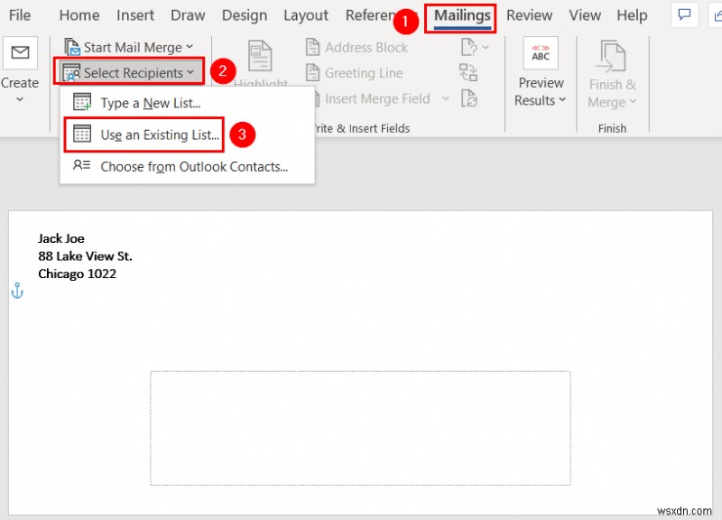 Mail Merge จาก Excel ไปยัง Word Envelopes (2 วิธีง่ายๆ)