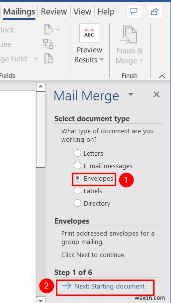 Mail Merge จาก Excel ไปยัง Word Envelopes (2 วิธีง่ายๆ)