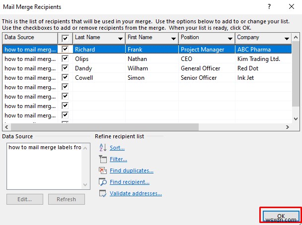 วิธีการส่งป้ายกำกับจดหมายเวียนจาก Excel ไปยัง Word (ด้วยขั้นตอนง่ายๆ)