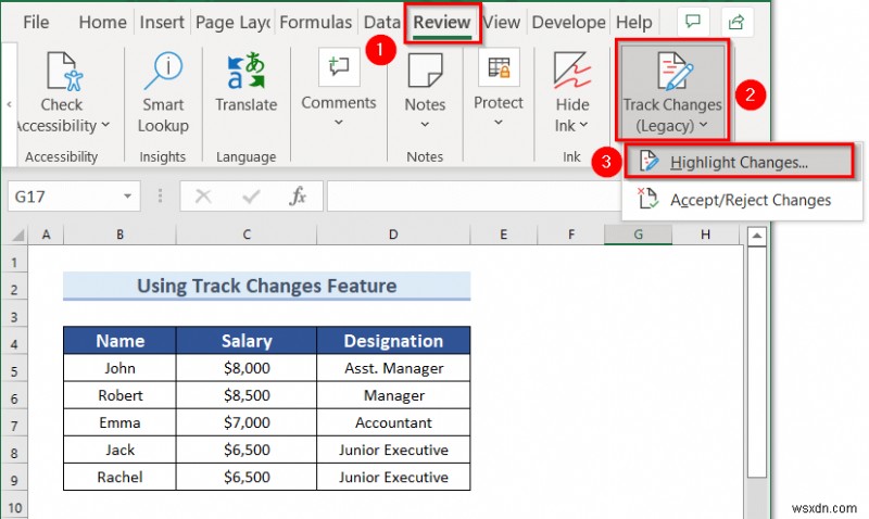 วิธีดูว่าใครทำการเปลี่ยนแปลงใน Excel (6 วิธีง่ายๆ)