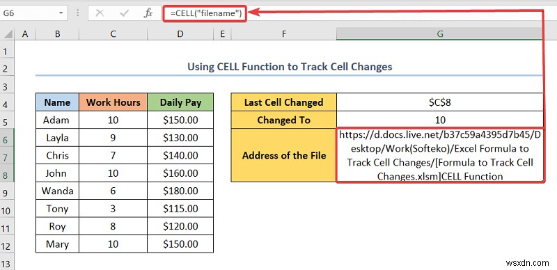 วิธีใช้สูตรเพื่อติดตามการเปลี่ยนแปลงของเซลล์ใน Excel (ด้วยขั้นตอนง่ายๆ)