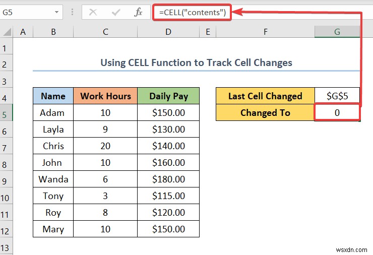 วิธีใช้สูตรเพื่อติดตามการเปลี่ยนแปลงของเซลล์ใน Excel (ด้วยขั้นตอนง่ายๆ)