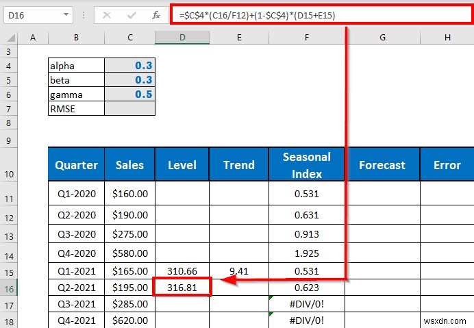 ทำ Holt-Winters Exponential Smoothing ใน Excel (ด้วยขั้นตอนง่ายๆ)
