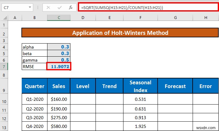 ทำ Holt-Winters Exponential Smoothing ใน Excel (ด้วยขั้นตอนง่ายๆ)