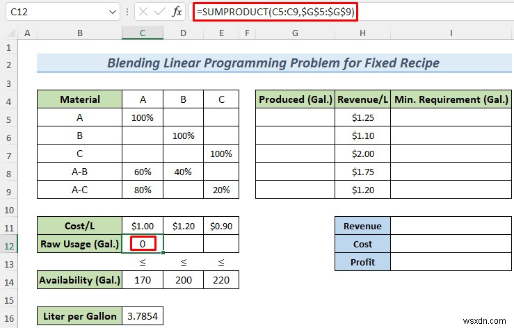 วิธีแก้ปัญหาการเขียนโปรแกรมเชิงเส้นแบบผสมผสานกับ Excel Solver