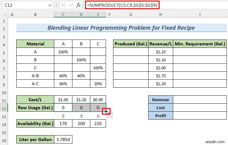 วิธีแก้ปัญหาการเขียนโปรแกรมเชิงเส้นแบบผสมผสานกับ Excel Solver