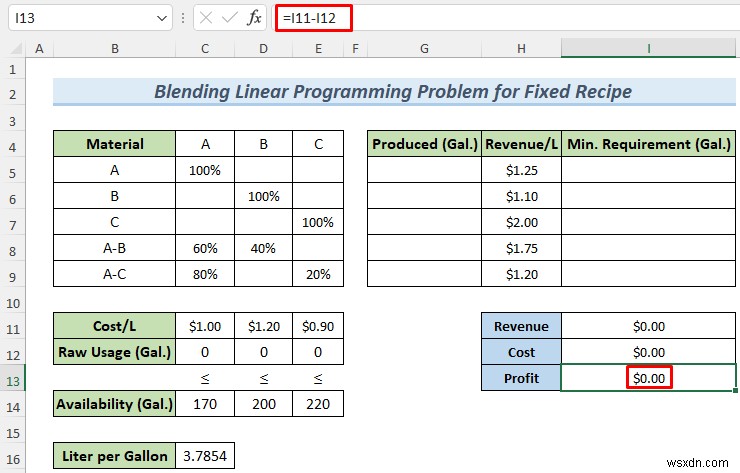 วิธีแก้ปัญหาการเขียนโปรแกรมเชิงเส้นแบบผสมผสานกับ Excel Solver