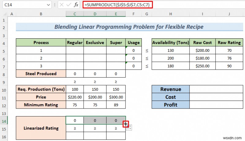 วิธีแก้ปัญหาการเขียนโปรแกรมเชิงเส้นแบบผสมผสานกับ Excel Solver