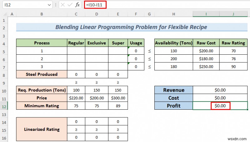 วิธีแก้ปัญหาการเขียนโปรแกรมเชิงเส้นแบบผสมผสานกับ Excel Solver