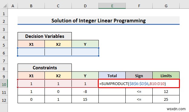 วิธีการแก้ปัญหาการเขียนโปรแกรมเชิงเส้นจำนวนเต็มใน Excel (ด้วยขั้นตอนง่ายๆ)