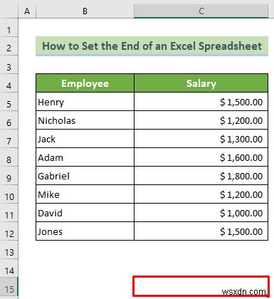 วิธีตั้งค่าจุดสิ้นสุดของสเปรดชีต Excel (3 วิธีที่มีประสิทธิภาพ)