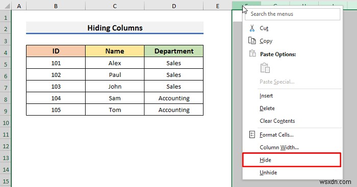 วิธีจำกัดคอลัมน์ใน Excel (3 วิธีด่วน)