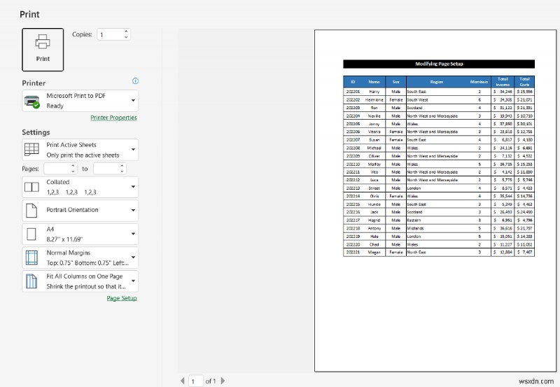 วิธีการจัดคอลัมน์ทั้งหมดในหน้าเดียวใน Excel (5 วิธีง่ายๆ)