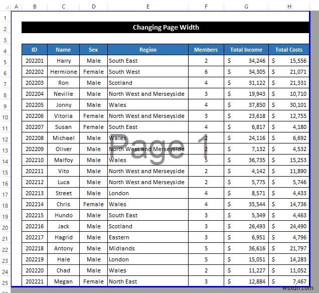 วิธีการจัดคอลัมน์ทั้งหมดในหน้าเดียวใน Excel (5 วิธีง่ายๆ)