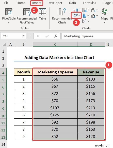 วิธีการเพิ่มตัวทำเครื่องหมายข้อมูลใน Excel (2 ตัวอย่างง่ายๆ)