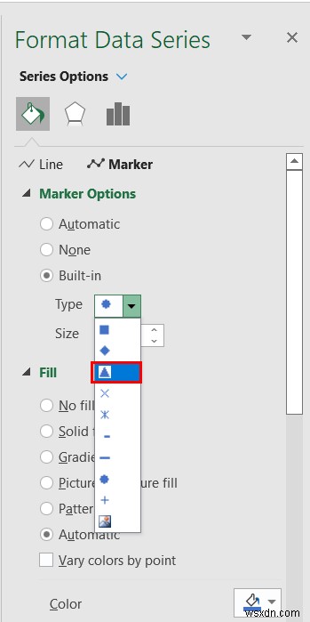 วิธีการเปลี่ยนรูปร่างเครื่องหมายในกราฟ Excel (วิธีง่ายๆ 3 วิธี)