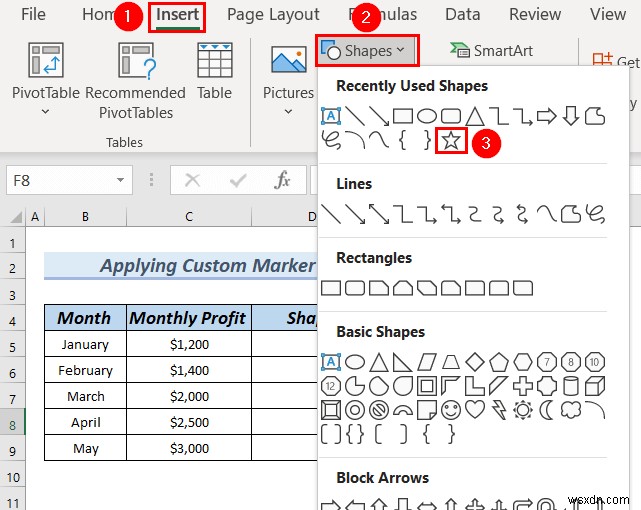 วิธีการเปลี่ยนรูปร่างเครื่องหมายในกราฟ Excel (วิธีง่ายๆ 3 วิธี)