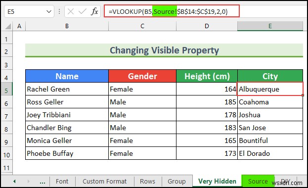 วิธีการซ่อน VLOOKUP แหล่งข้อมูลใน Excel (5 วิธีง่ายๆ)