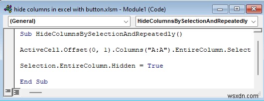 วิธีซ่อนคอลัมน์ด้วยปุ่มใน Excel (วิธีที่เหมาะสม 4 วิธี)