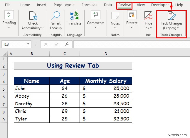 วิธีเปิดใช้งานการติดตามการเปลี่ยนแปลงใน Excel (พร้อมการปรับแต่ง)