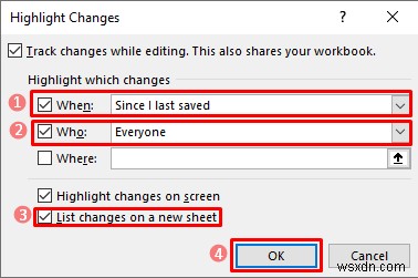 วิธีเปิดใช้งานการติดตามการเปลี่ยนแปลงใน Excel (พร้อมการปรับแต่ง)