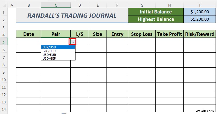 วิธีสร้างวารสารการซื้อขาย Forex ใน Excel (2 เทมเพลตฟรี)