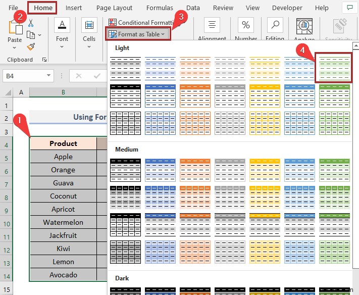 วิธีการเปลี่ยนสีแถวตามค่าของเซลล์ใน Excel