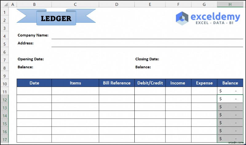 วิธีดูแลสมุดบัญชีแยกประเภทใน Excel (ด้วยขั้นตอนง่ายๆ)