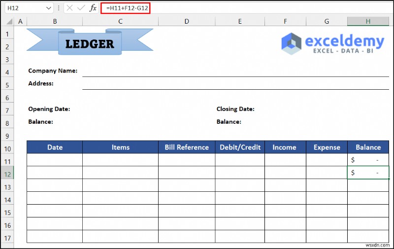 วิธีดูแลสมุดบัญชีแยกประเภทใน Excel (ด้วยขั้นตอนง่ายๆ)