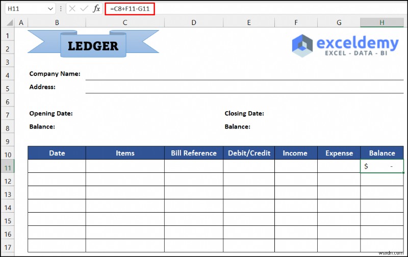 วิธีดูแลสมุดบัญชีแยกประเภทใน Excel (ด้วยขั้นตอนง่ายๆ)