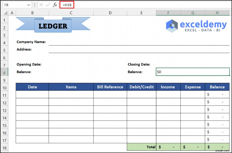 วิธีดูแลสมุดบัญชีแยกประเภทใน Excel (ด้วยขั้นตอนง่ายๆ)