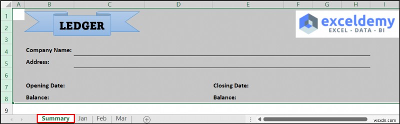 วิธีดูแลสมุดบัญชีแยกประเภทใน Excel (ด้วยขั้นตอนง่ายๆ)