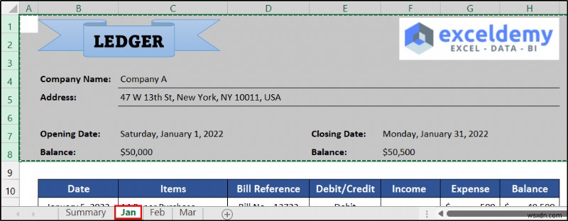 วิธีดูแลสมุดบัญชีแยกประเภทใน Excel (ด้วยขั้นตอนง่ายๆ)