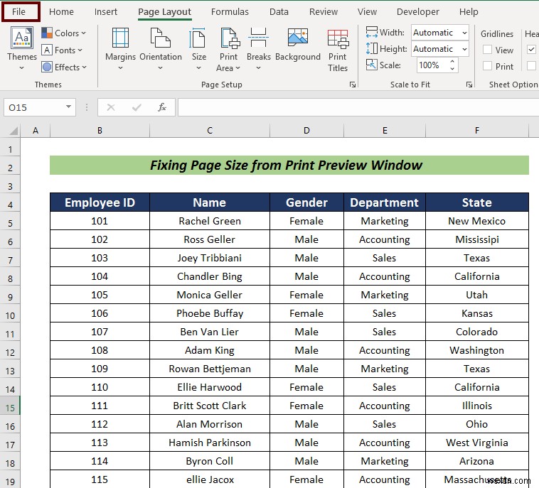 วิธีพิมพ์แผ่นงาน Excel แบบเต็มหน้าในขนาด A4 (5 วิธีง่ายๆ)