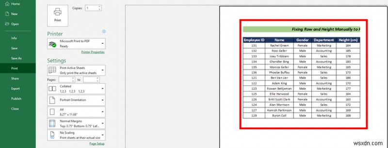 วิธีพิมพ์แผ่นงาน Excel แบบเต็มหน้าในขนาด A4 (5 วิธีง่ายๆ)