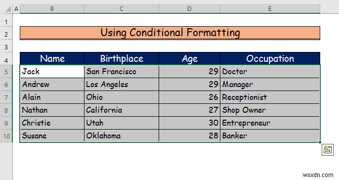 วิธีการแรเงาทุกแถวใน Excel (3 วิธี)