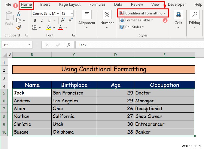 วิธีการแรเงาทุกแถวใน Excel (3 วิธี)