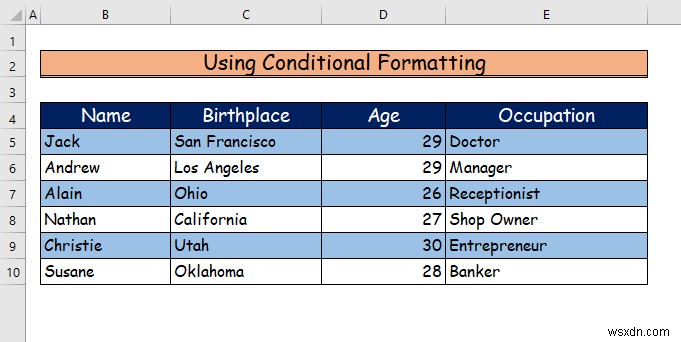 วิธีการแรเงาทุกแถวใน Excel (3 วิธี)