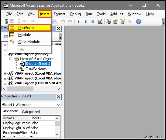 Excel VBA:แสดง Userform แบบเต็มหน้าจอ (4 วิธีง่ายๆ)