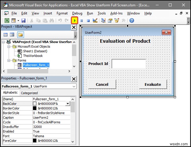 Excel VBA:แสดง Userform แบบเต็มหน้าจอ (4 วิธีง่ายๆ)