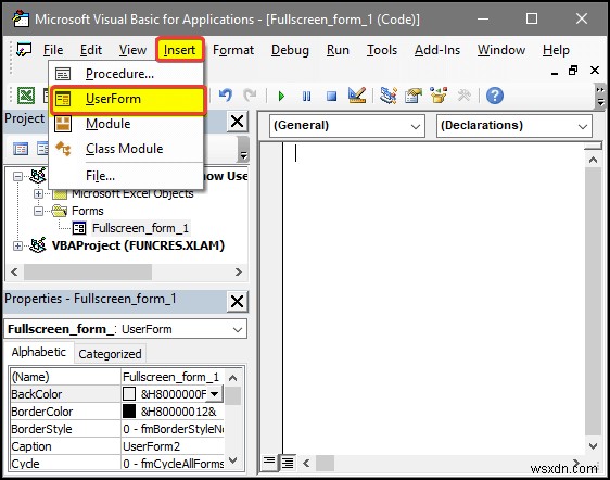 Excel VBA:แสดง Userform แบบเต็มหน้าจอ (4 วิธีง่ายๆ)