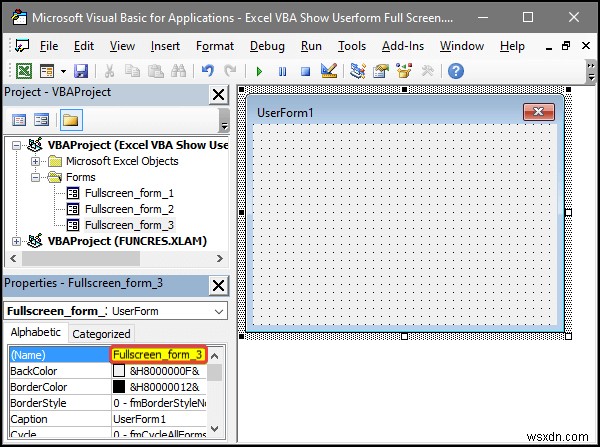 Excel VBA:แสดง Userform แบบเต็มหน้าจอ (4 วิธีง่ายๆ)