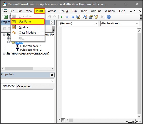 Excel VBA:แสดง Userform แบบเต็มหน้าจอ (4 วิธีง่ายๆ)