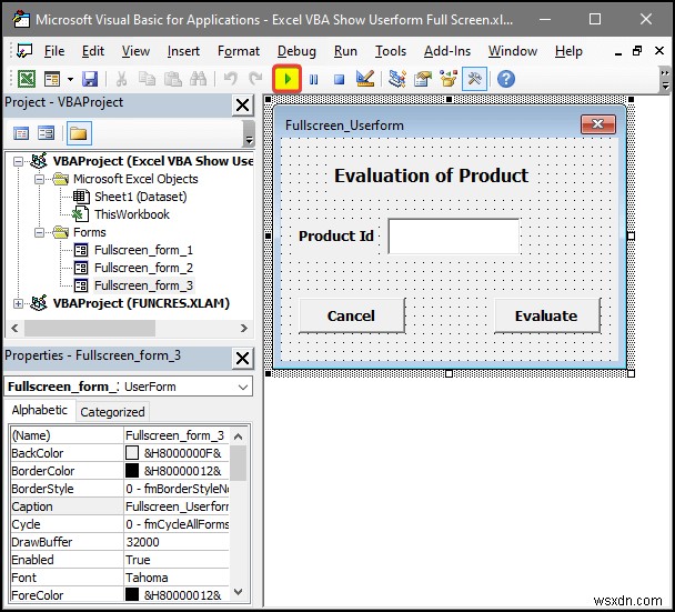 Excel VBA:แสดง Userform แบบเต็มหน้าจอ (4 วิธีง่ายๆ)