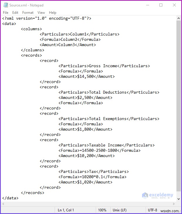 วิธีการเปิดไฟล์ XML ใน Excel สำหรับภาษีเงินได้ (2 วิธีง่ายๆ)