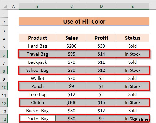 วิธีการเปลี่ยนสีแถวใน Excel โดยไม่ต้องใช้ตาราง (5 วิธี)