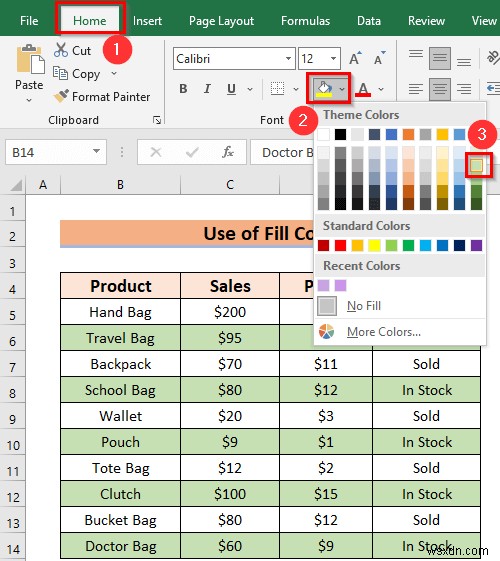 วิธีการเปลี่ยนสีแถวใน Excel โดยไม่ต้องใช้ตาราง (5 วิธี)