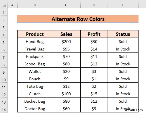 วิธีการเปลี่ยนสีแถวใน Excel โดยไม่ต้องใช้ตาราง (5 วิธี)