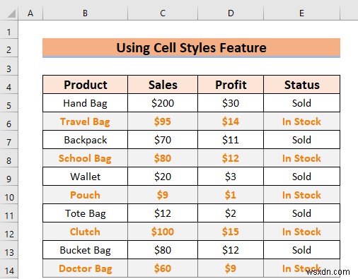 วิธีการเปลี่ยนสีแถวใน Excel โดยไม่ต้องใช้ตาราง (5 วิธี)