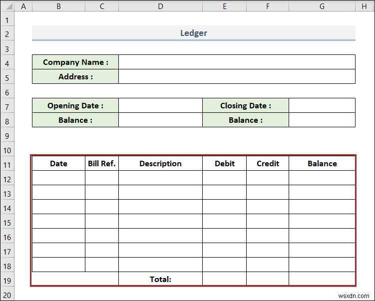 วิธีการสร้างบัญชีแยกประเภทใน Excel (ด้วยขั้นตอนง่ายๆ)